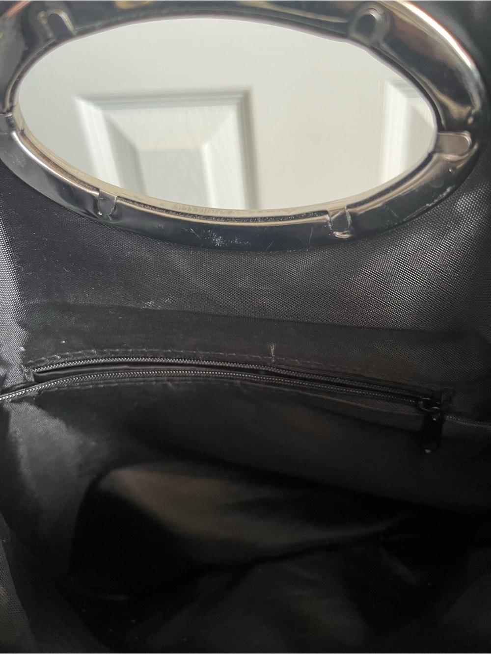 Classic Black Women's clutch with Metallic Handle